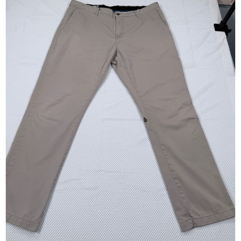 Volcom Carcass Men's Khaki Chino Pants Beige Straight Leg Size 38x32